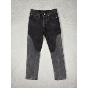 Levi's 501 Jeans Women’s 28x30 Black Premium High Rise Chaps Button Fly Big E